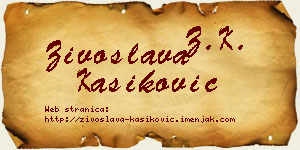 Živoslava Kašiković vizit kartica